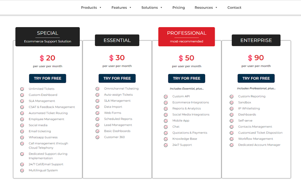 Pricing of Kapture CRM