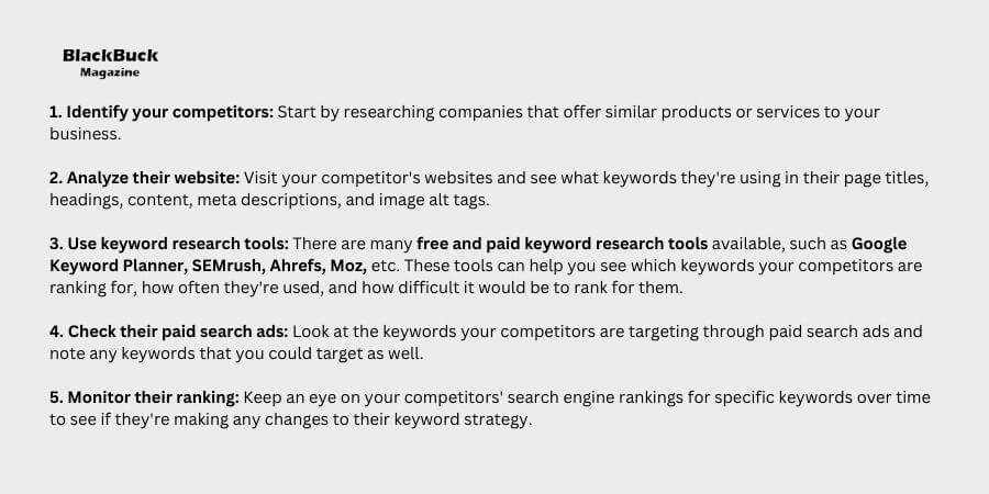 How to do competitors' keyword analysis